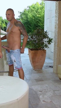 Busty Tattooed Brunette Sucks and Fucks Hard Outdoors with Facial