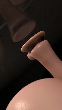 Girl Fucks a Dildo Stuck on the Bathroom Door - 3D Porn