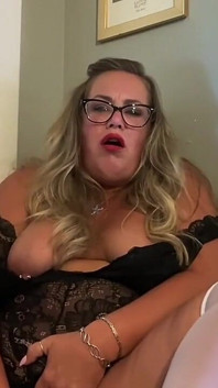 BBW MILF Lilybay73 Fucks and Sucks Her Dildo Until She Cums