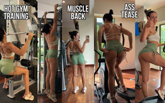 Princess Monica: Gorąca brunetka pokazuje swoją idealną dupę i mięśnie z powrotem