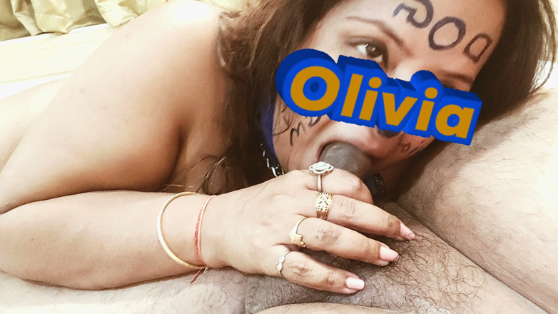 Olivia Sharma: Indian Bhabhi Slave Olivia Long Hair Deep Throat Blowjob Face...