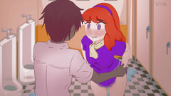 DsAnimation: Zrzavá Daphne si sundá kalhotky na záchodě před neznámým chlapem...