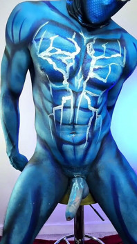 Naked Bodypainting Myself as Spiderman