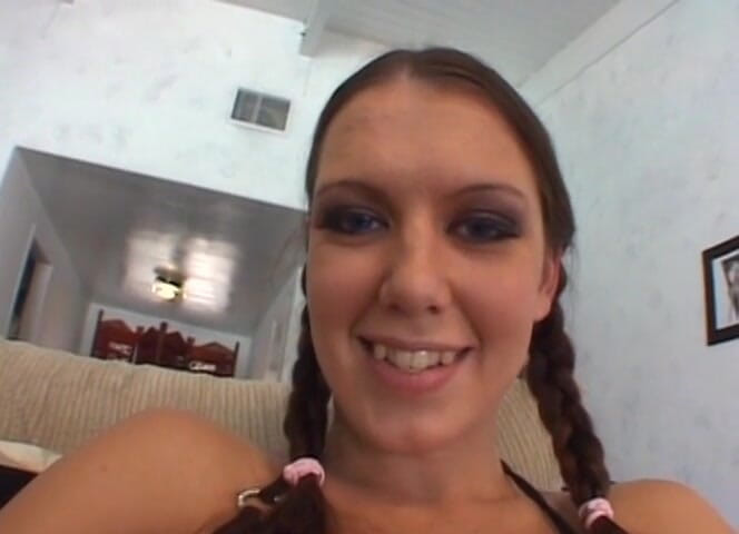 Analiscius: Pigtailed teen gets ass fucked in pov