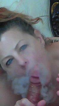 Close up Smoking Blowjob