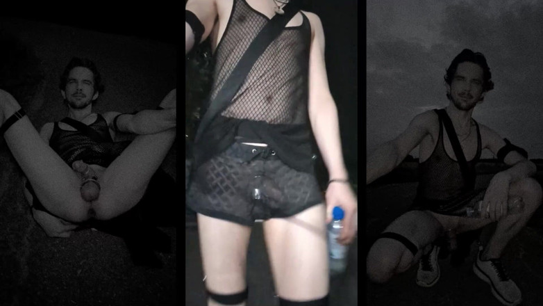 kinkygaynudist: Secretele nopții: masturbare dimineața devreme pe pistele de câmp (gladiator partea 1)