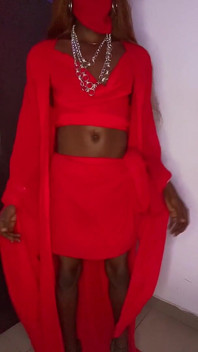 The Lady in Red with Carrot