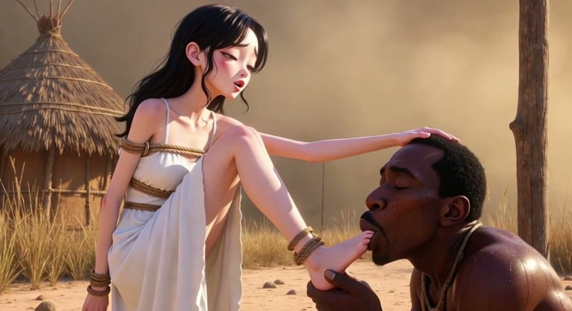YOUR BEST FANTASY: Mulher Branca Amarrada Na África - Homem Africano Lambendo Os Pés Dela