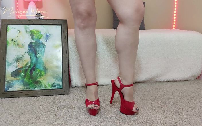 Morrigan Havoc: Red stripper platform heels