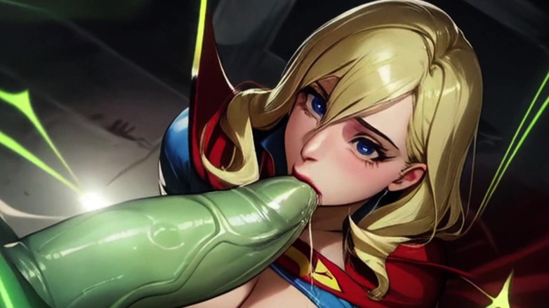 Spicy Toons: Supergirl recebe gangbang e penetração com kriptonita