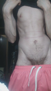Skinny Boy Teasing His Abs on Camera