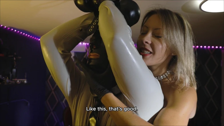 DeesseJulia: Part 1 Latex Sadism: Electro and Spanking for My Furniture Slave...