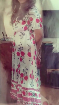 White Flowery Print Dress