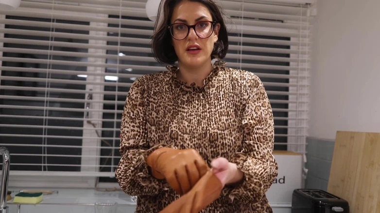 Countess diamond: Caught Again with Stepmummy's Leather Gloves