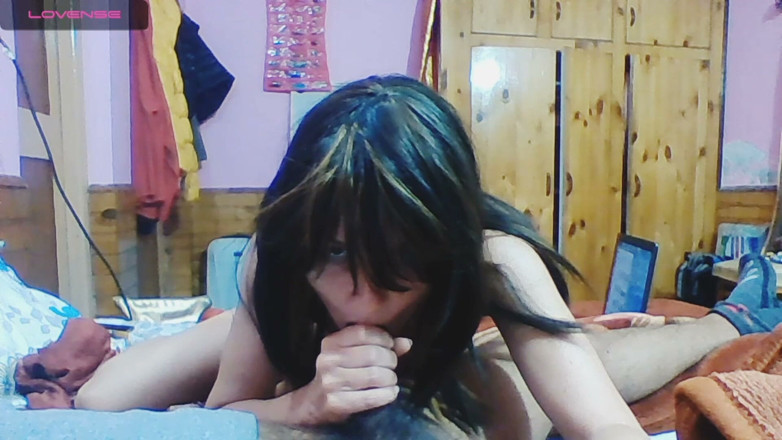Bolly Karma: The seductress makes a hot Blowjob on Live camera