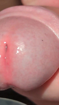 Closeup Hole Leaking and Swallowing Cum Dressed in Lingerie Stocking Filling Cup and Swallowing Own Sperm Wanking Uncut