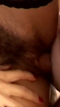 Sexy hairy mature with gloves anally fucked in close up