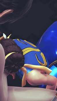 Chun li street fighter 6 робить мінет - сексуальна косплей-аніме дівчина смокче великий член, глибокий заглот зі спермою на обличчя та отримує трах цицьок від першої особи