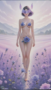 Nude Muse หมู่ Lavender-rose Blooms