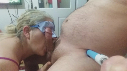 King-woman: King-woman takes it in her mouth and puts it up...