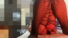 Enjoying in Home Alone Wearing Stepsister Skirt and Stockings thumbnail
