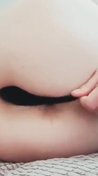 It slips smoothly into my soft and moist butt.