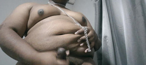 Eleasihle Esma: Leashed Transgender BBW Masturbating and Cumming