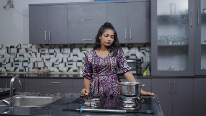 Triflicks: Desi Girl 18 Years Old Tight Pussy Hardcore Sex in Kitchen