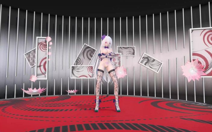 Smixix: Yowane Haku 脱衣ダンスセクシーランジェリー変態粘着性付箋mmd 3D紫服カラーエディットSmixix