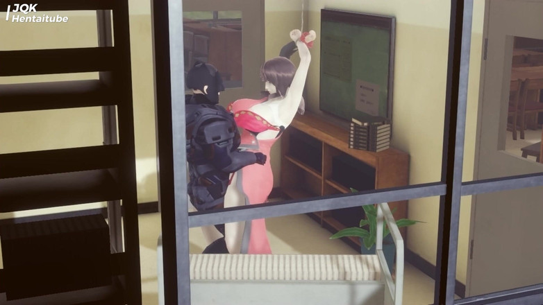 X Hentai: 在图书馆和蝙蝠侠做爱 - 成人动漫 3D 03