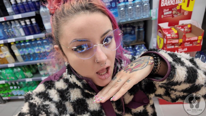 All You Can Fetish: Plump Chick Burps at the Supermarket Embarrassing Public Display