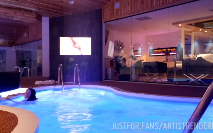 The Artist Next Door: Late night swimming in a private pool