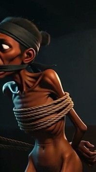 Frail African Girl Bound - Desperate & Craving Cock Deep Inside