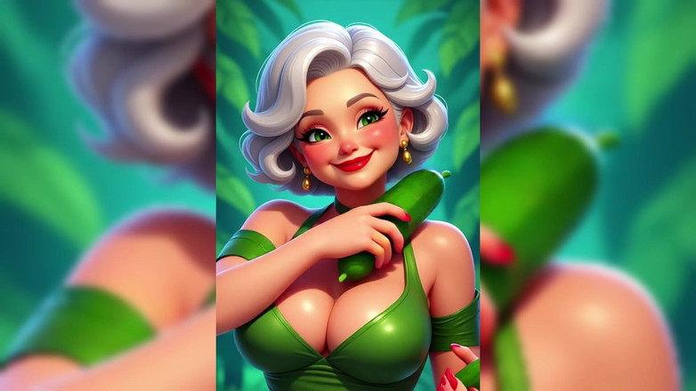 AI Porn: Avó animação com pepino