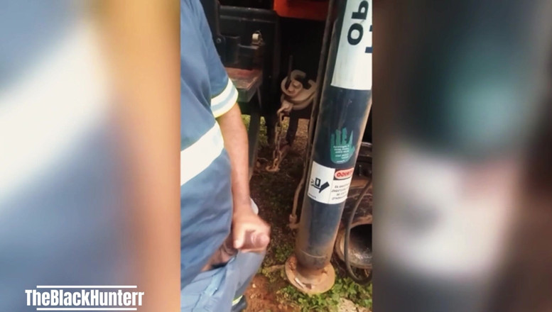 TheBlacKHunterr: Worker Masturbating at the Construction Site Behind the Company Truck