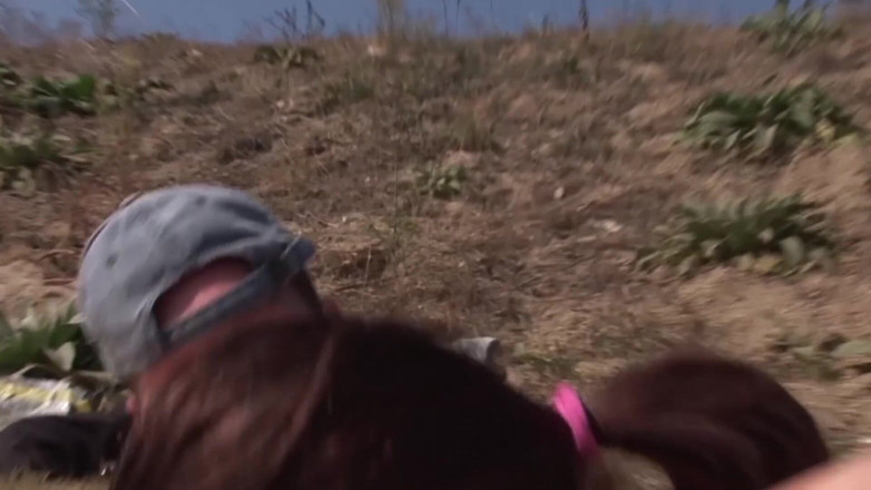 Bananas with Melons: Cute Hairy Pussies Scene 02 Couple at Nude Beach Ends up...