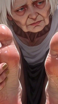 Urutan minyak kaki sensual nenek berusia 87 tahun - kaki & kuku yang cantik