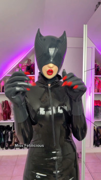 Kinky Catwoman Transformation with My New Silicone Hood and Gloves