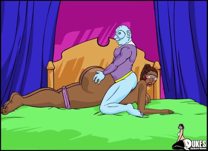Dukes Hardcore Honeys: Big booty ebony superheroine captured by aliens