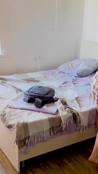 Stepson Fucked Big Breasted Stepmom While Her Hand Got Stuck in the Bed Mechanism