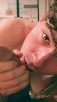 Cute Twink Emmanuel Kokichi Getting His Face Fucked and Covered in Cum by Camilo Brown's Big Dick
