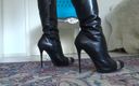 Lady Victoria Valente: Schwarze designer-stiletto-stiletto mit high heels stiefeln