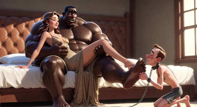 YOUR BEST FANTASY: Married Slave Licks Wife's Dirty Feet in Front of Her -...