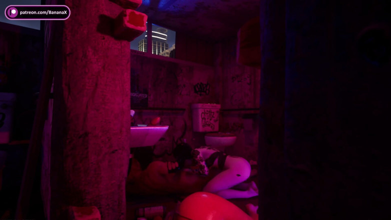 Banana X: Futa Wrecks Futa in Filthy Club Toilet