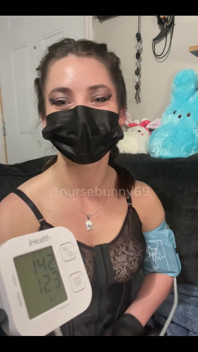 Self Auto Bp Cuff Vibrator Orgasm and Breast Play in Black Lingerie