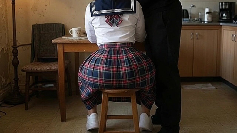 Animate golden: Padrastro presionando su pequeño gran culo schoo lgirl en la...