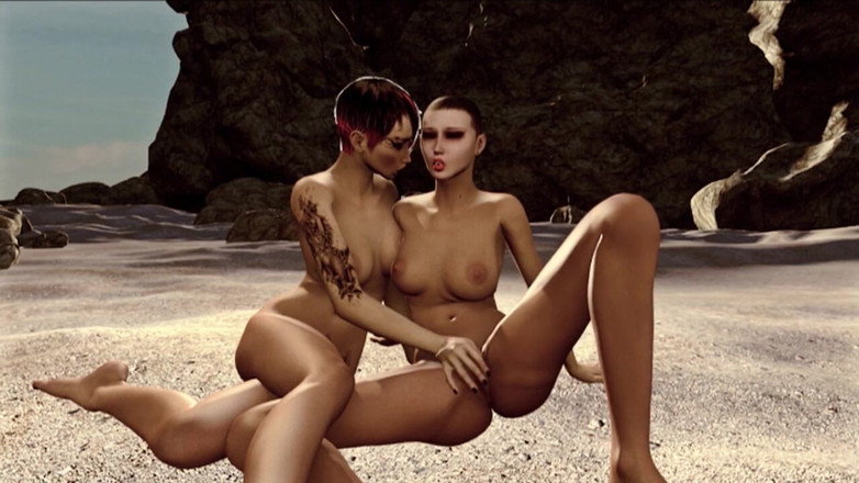 The animation shot: Cara mais velho assiste enquanto irmãs lesbos se dão bem