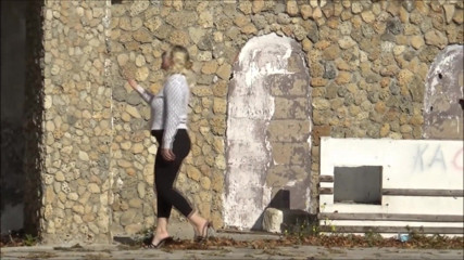 RedRoseRus: Walk in transparent leggings-Juicy ass -Full