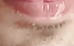 Sperm Ejaculation on Anjali's Red Lips
