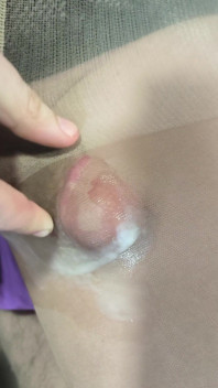 Cumming in Shiny Nude Pantyhose That I've Found in a Friend's Closet in Her Room!